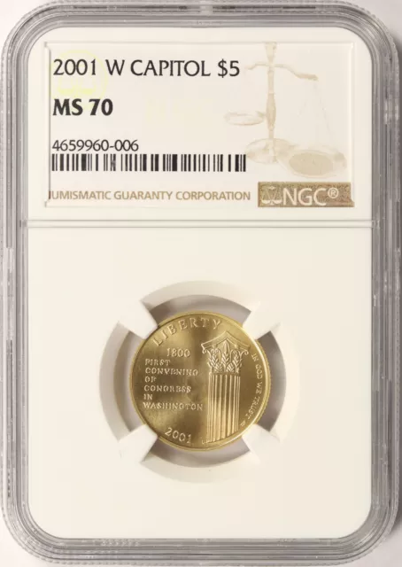 2001-W Capitol Visitor Center $5 Gold Commemorative NGC MS70