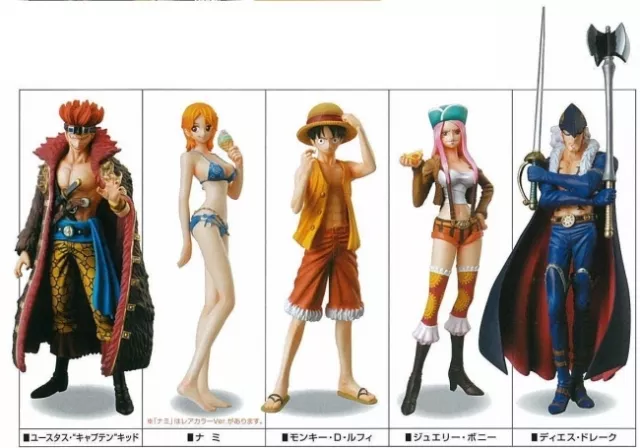 One Piece Anime Figure Statue Film Z Bandai Gashapon Toys set of 5