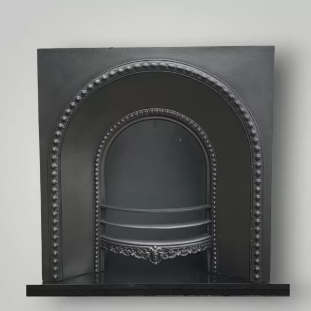 Antique Cast Iron Victorian Fire Surround / Fireplace Insert / Arched