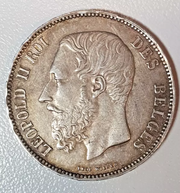 Moneta Belgio Leopoldo Ii 5 Franchi 1867