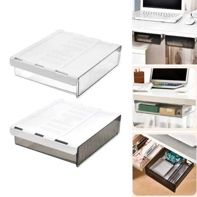 Desktop Organizer Portable Under Desk Drawer Durable Workspaces Organizer 2