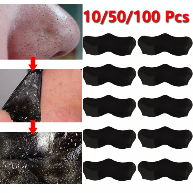 10/50/100 Pcs Cleansing Acne Cleanse Face Pore Strip Bamboo Deep Blackhead Mask