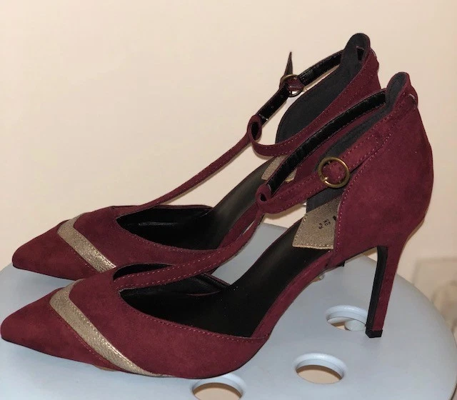 Escarpins Femme Janni & Janni Bleu Nuit Avec Strass - Taille 36, Talon Haut Daim