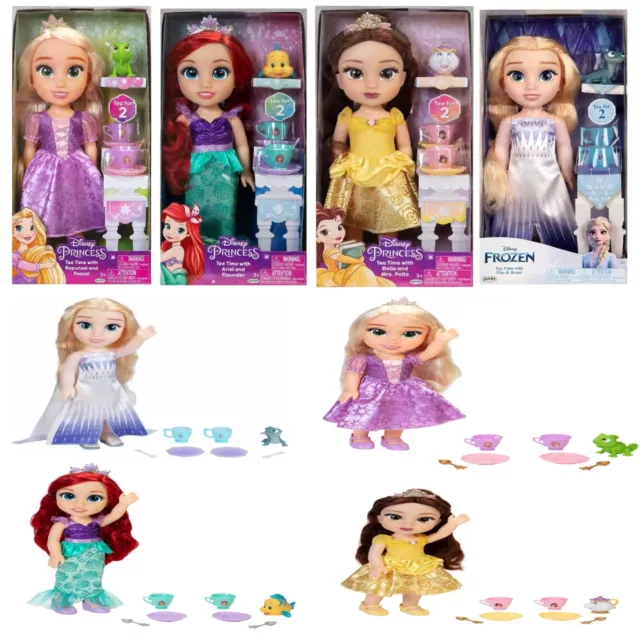 Jakks Disney Princess Doll Tea Time Rapunzel Elsa Belle Ariel Play Frozen Gift