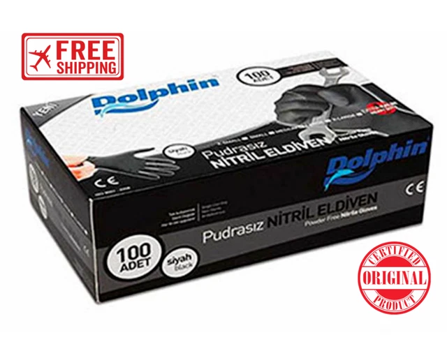 100 Glove Works Black Nitrile Latex Free Mechanic Disposable Gloves - Free Ship