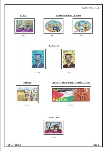 Album de timbres à imprimer par vos soins "ESPAGNE 2020"