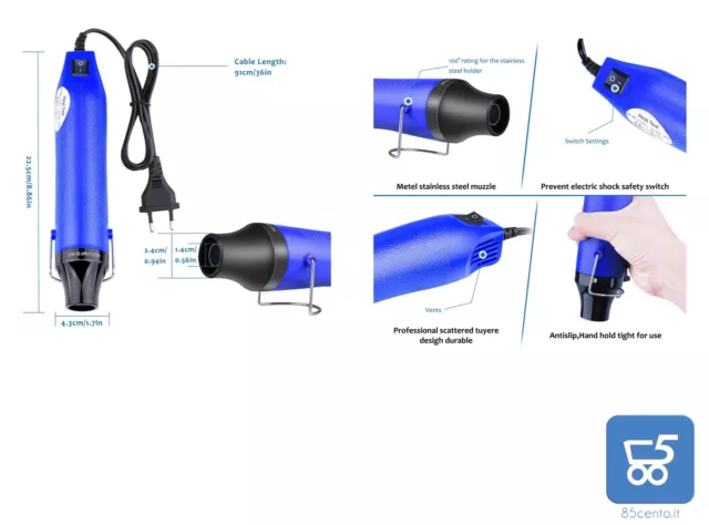 ETEPON sverniciatore Termico 300W Aria Calda Elettrica Portatile per guanie pvc 2