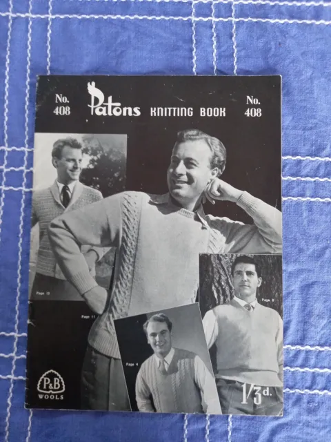 Patons knitting pattern bk 408 MENS Vintage 1950s