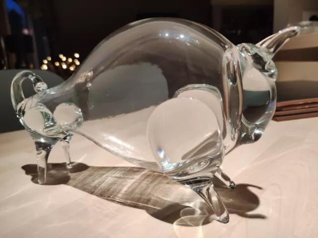 Verre Taurus en Italie Murano chiffre décoration taureau verre sculpture  25cm