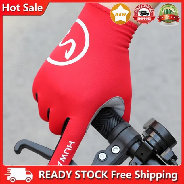 Vollfinger Fahrradhandschuhe Rutschfeste Reithandschuhe für den Sommersport (Rot