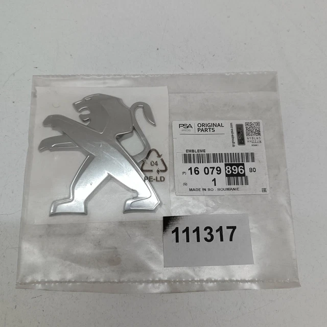 Emblème Arrière Original Peugeot 406/306 Combi - Référence 7810C8, Couleur Argenté, Neuf Sous Blister