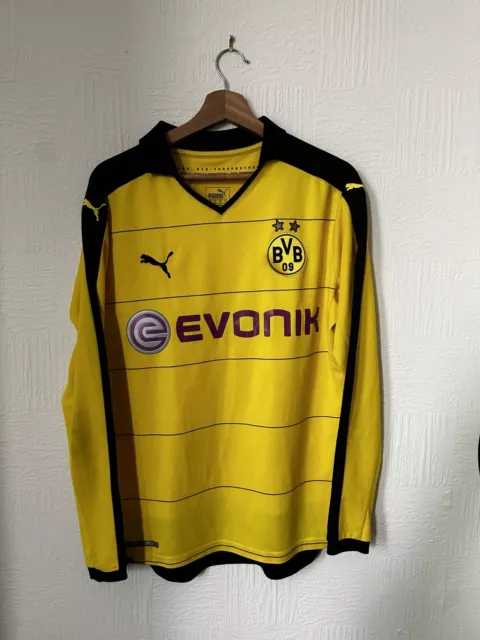 Original Borussia Dortmund 2015/16 Home Football Shirt Puma Size Medium *L/S*