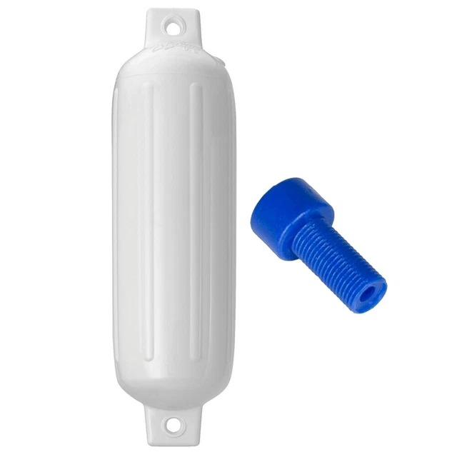 Polyform G-3 Twin Eye Fender 5.5" x 19" - White w/ Air Adapter  G-3-WHITE