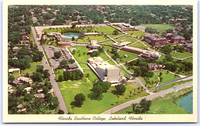 Postcard FL Aerial Birds Eye View Florida Southern College Lakeland P4