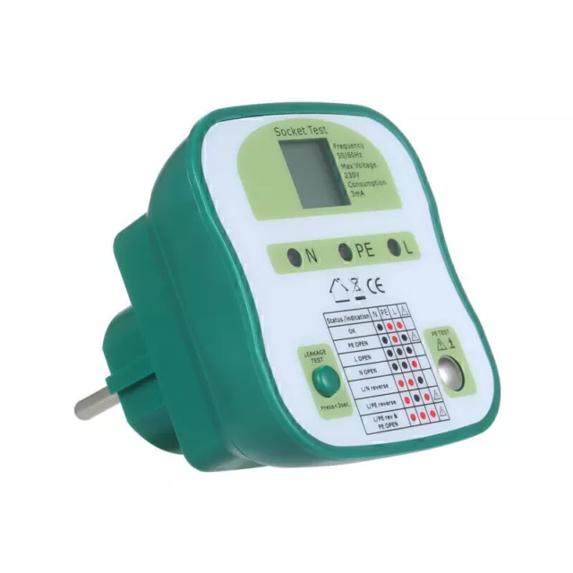 Smart Socket Tester Digital LCD Steckdosen Schutzschalter Finder RCD Test D T2N1