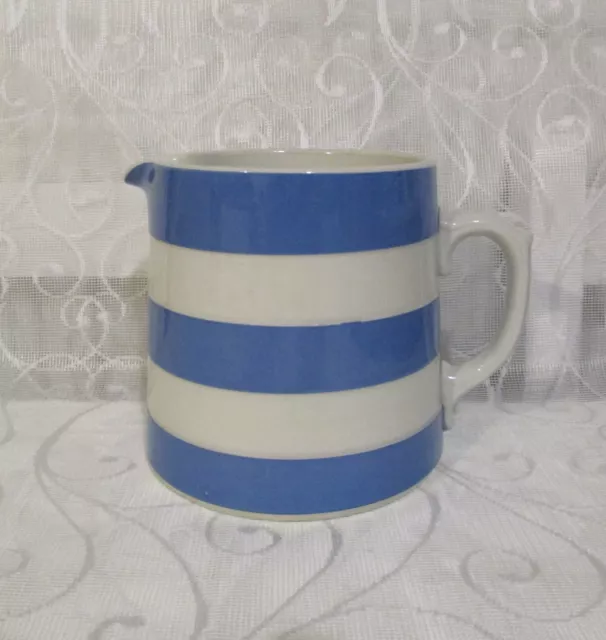 Vintage T G Green Cornishware  Blue & White Dreadnought Jug 1 1/2 Pint