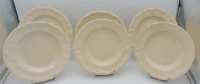 6 ASSIETTES CREUSES D25 FAIENCE IVOIRE DE SARREGUEMINES STYLE XVIIIe