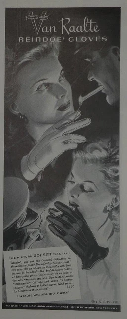Magazine Ad* - 1942 - Van Raalte Gloves - World War II