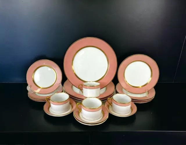 Vintage 1978 Fitz & Floyd Peach/Pink Renaissance 20 Piece Dinnerware Set