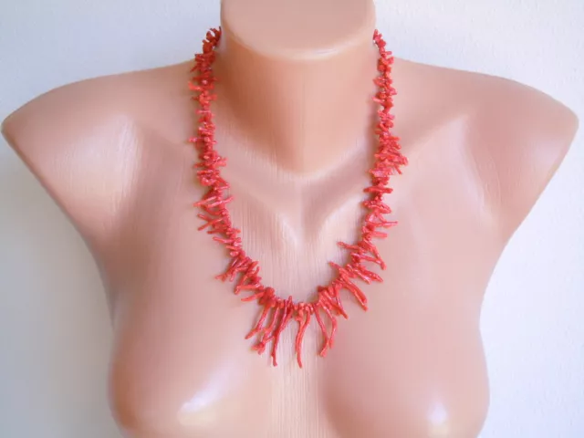 Chaîne Corail Astkoralle Collier de 40,9 G / 53 CM Astlängen Jusqu'À 4,0