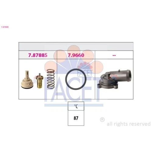 TERMOSTATO REFRIGERANTE FACET 7.8866K Made In Italy - Oe Equivalent per
