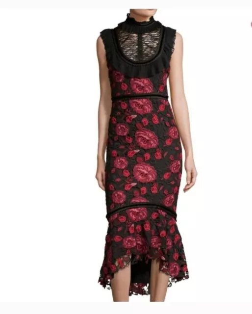 Alice + Olivia Evelina Midi  Lace Mermaid Dress NWT Size 6