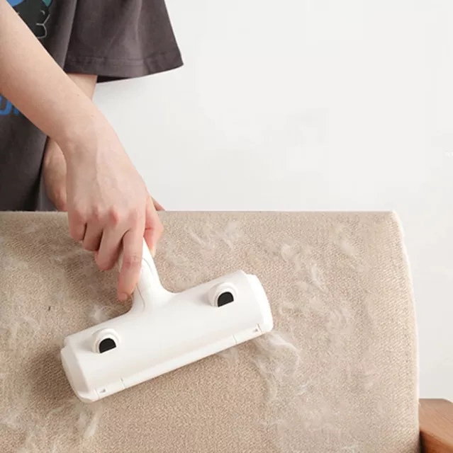 Gray Pet Hair Lint Remover Dog Cat Cleaning Brush Reusable Roller Sofa Carpet