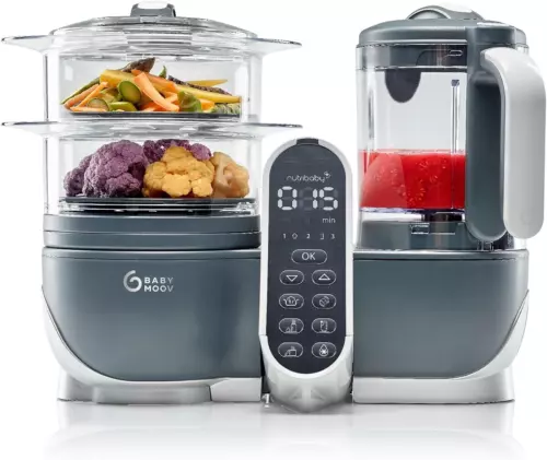 Babymoov Nutribaby Plus 6 in 1 Baby Food Maker, baby food blender and Grey