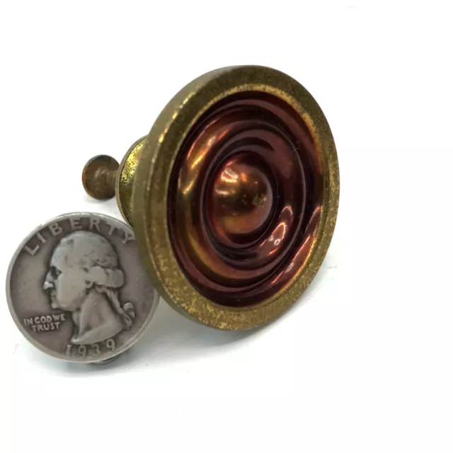 Antique Depression Era Furniture KNOB Dresser Drawer Pull brass plated steel