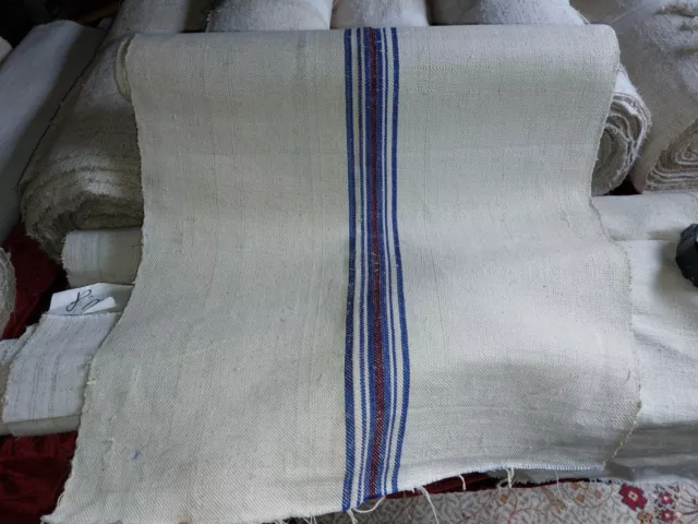 Grain sack grainsack fabric vintage linen Blue striped 2,7 yards