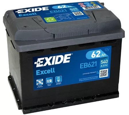 Batteria auto EXIDE EB621 62AH ampere 540A SX Excell cod. 3661024034548