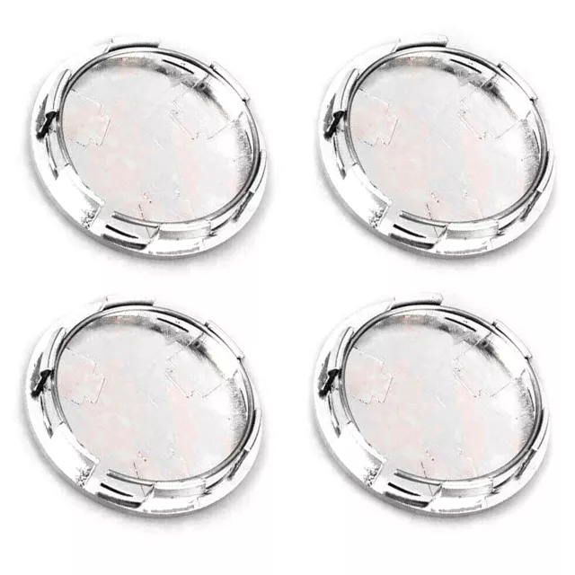 4x Universal Silver Chrome Car Wheel Rim Center Cap Hub Cover No Logo Set 68mm