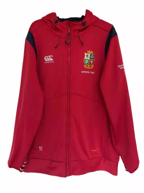 British Lions Rugby Hoodie 2XL Red Canterbury Supporter Tour Logo Jacket NZ 2017