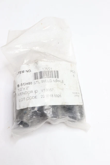 (5-Pk) Galvanized Nipple 1/2" x 2" 13651