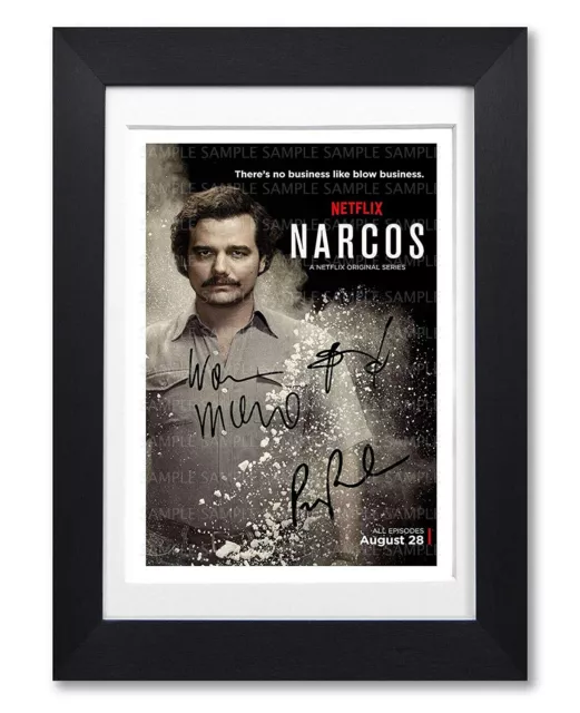 Narcos Cast Signed Poster Netflix Tv Series Dvd Print Photo Autograph Gift