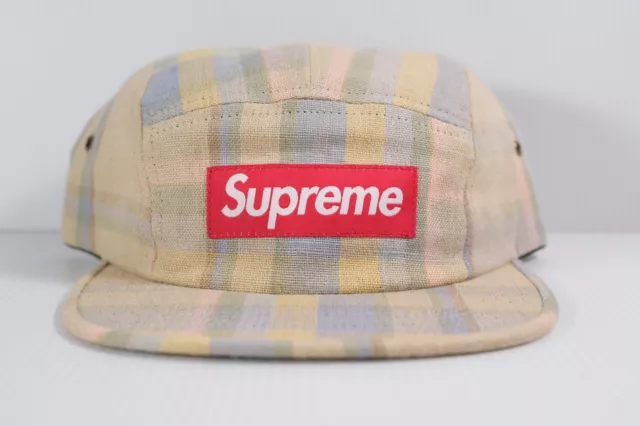Supreme Harris Tweed Camp Cap Red Plaid