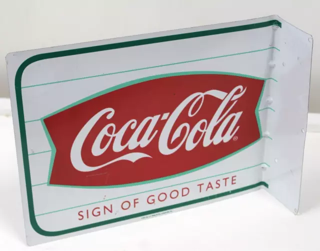 COCA COLA ORIGINAL Am 9-50 Double Sided Flange Metal Sign Coke Soda ...