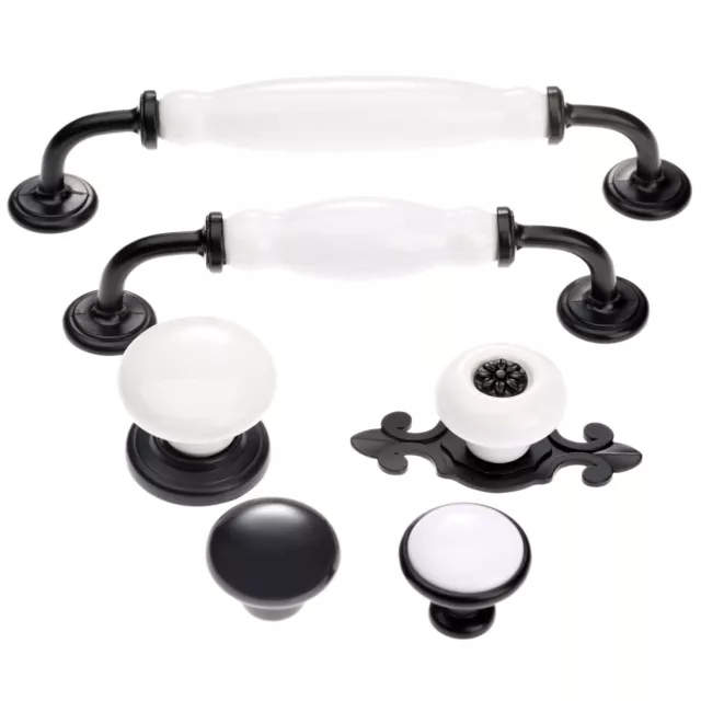 Ceramic Modern Wardrobe Pull Handles Cabinet Cupboard Door Knobs European Style