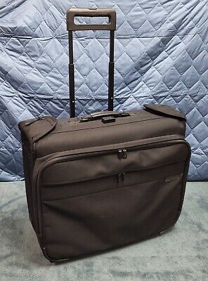 Briggs & Riley Black U76-4 Baseline Deluxe Rolling Wheeled Garment Bag Suitcase