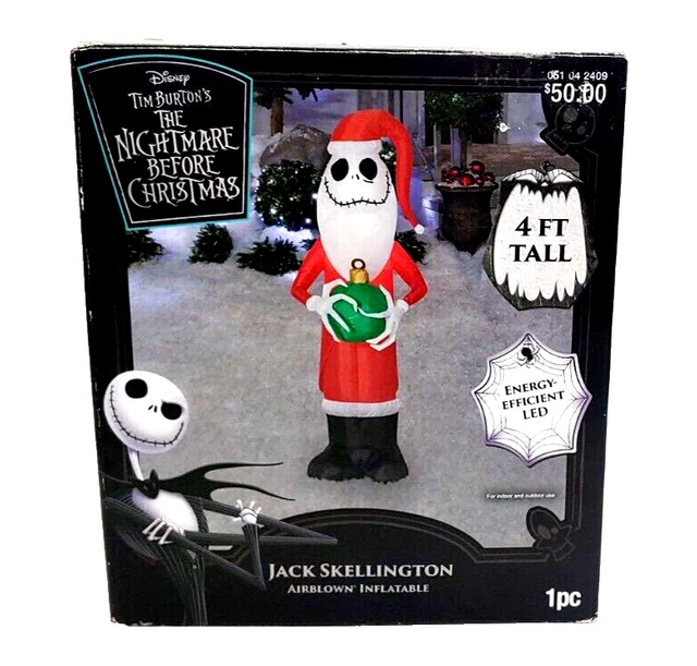 GEMMY AIRBLOWN INFLATABLE Jack Skellington Santa with Ornament