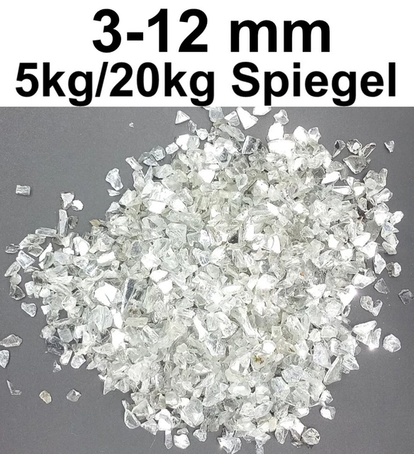 5/20kg Spiegelsplitter Silber Dekoglas Glaschotter Spiegelglasstücke Glassplitt