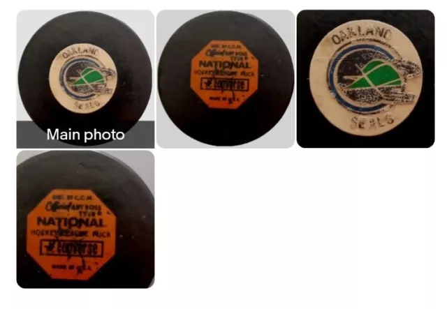 OAKLAND SEALS 🛸🏒 NHL CONVERSE OFFICIAL GAME USED PUCK made in USA ART ROSS CCM