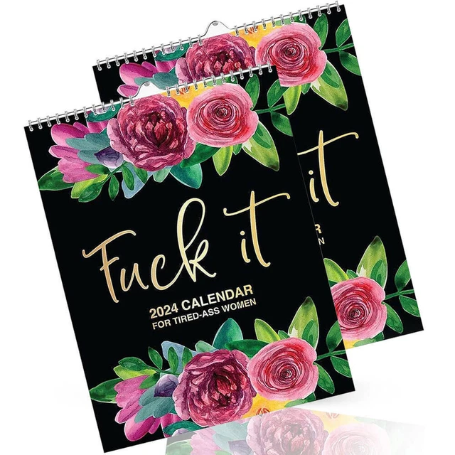 2024 CALENDAR FOR Tired Ass Women Swearing Words Monthly Planner 11X8 4