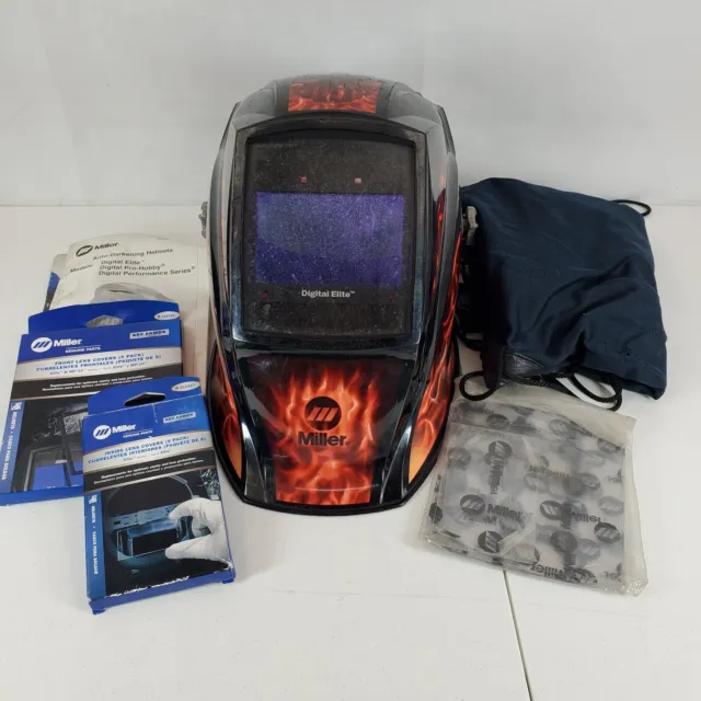 Miller Digital Elite Welding Helmet Hood Inferno Auto Darkening 4 Sensor