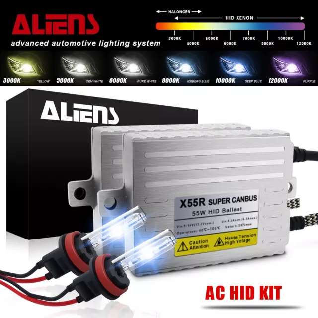 Aliens 55W 9004/9005/9006//9007 HID Canbus Ballasts Headlight Kit H1/H3/H10/H11