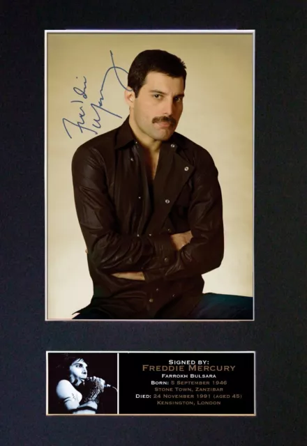 FREDDIE MERCURY Mounted Signed Autograph Photo Print A4 #65