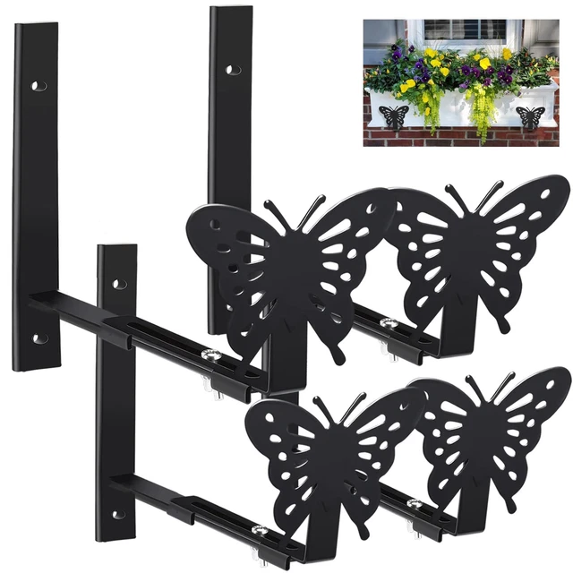 Planter Brackets Window Boxes Hooks Sturdy Wall Mount Flower Holders with