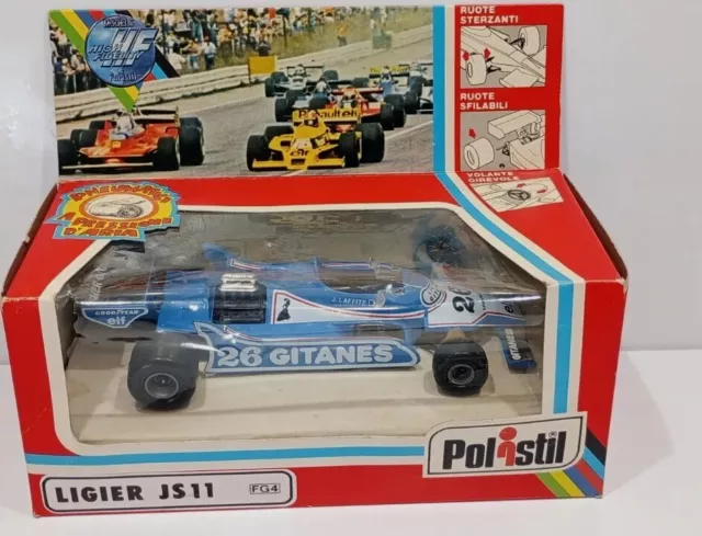 Polistil Italia Diecast Ligier JS 11 Formula 1 Auto da Corsa FG- 4 In scatola J Laffite