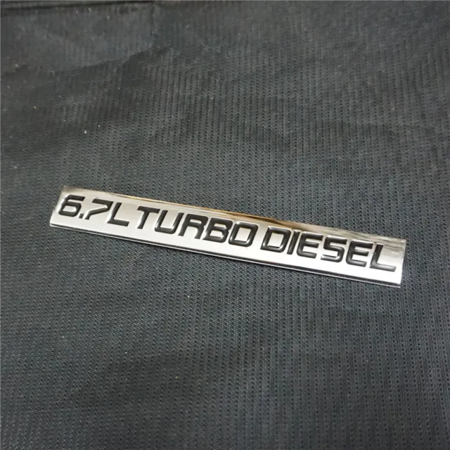 1x Chrome Black 6.7L TURBO DIESEL Metal Sticker Badge Decal Emblem Engine Luxury