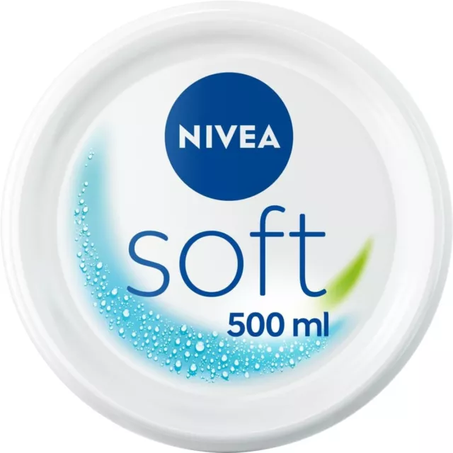 NIVEA Soft (500ml), A Moisturising Cream for Face, Body and Hands with Vitamin E